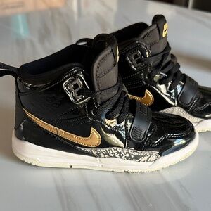 Jordan Air Legacy 312 Kids Black and Gold High-Top Sneakers